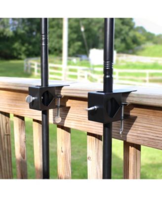 Outdoor Easy-to-Install Metal Patio Balcony Deck Railing Torch Lantern Light Clamp Set