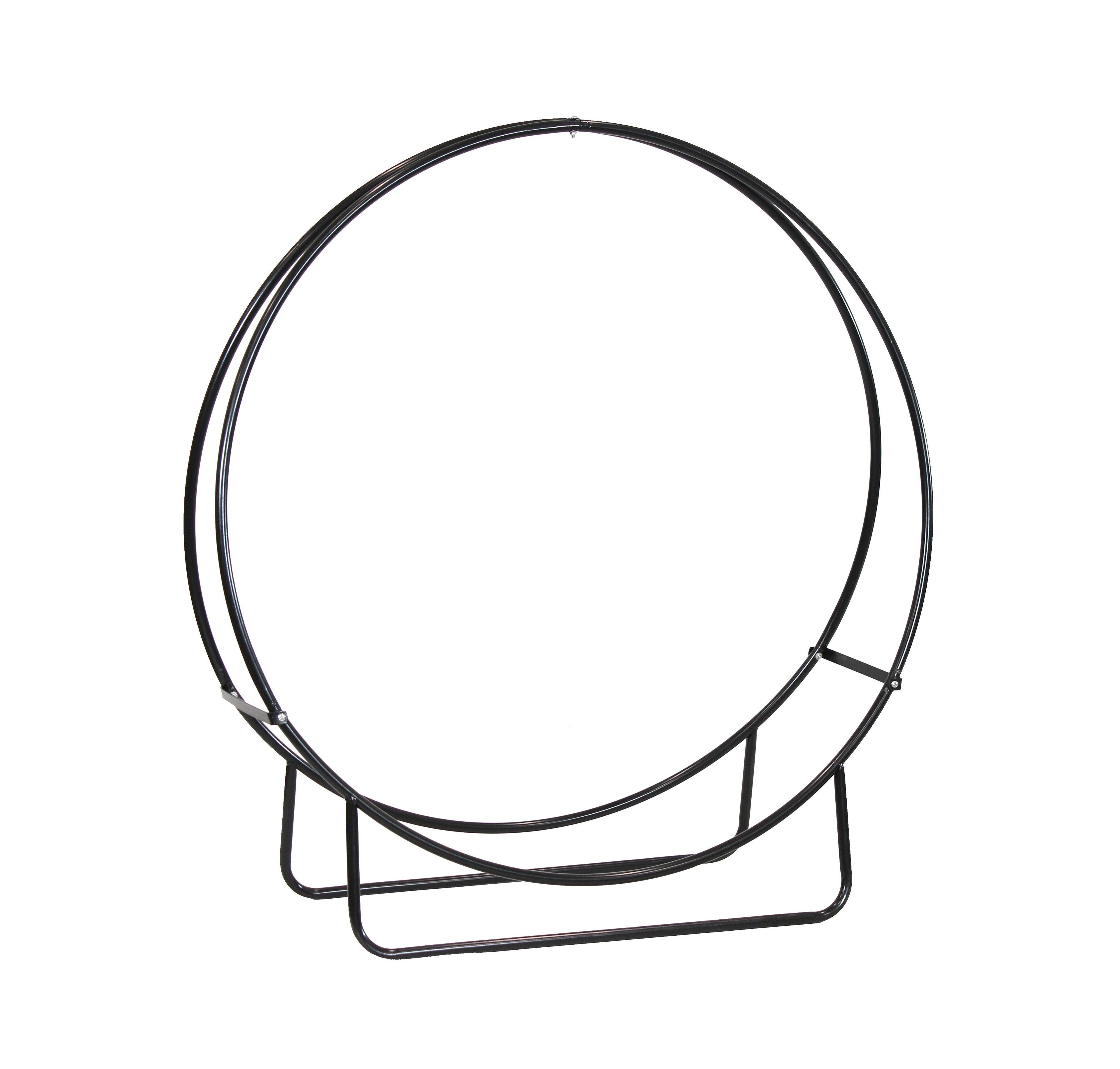 Indoor/Outdoor Steel Round Fire Pit or Fireplace Firewood Log Hoop Rack Holder