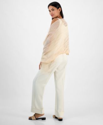 Women's Metallic Organza Evening Wrap