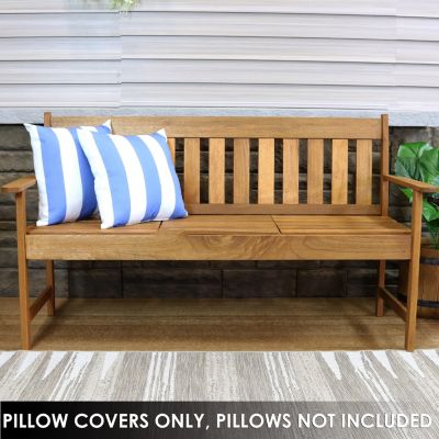 Indoor/Outdoor Weather-Resistant Polyester Square Decorative Pillow Cover Only with Zipper Closures