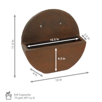 Indoor/Outdoor Round Polyresin Wall-Mounted Flower Pot Planter - 12"