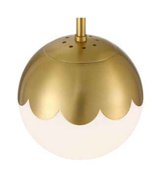 Camila 7" Mid Century Modern Pendant Ceiling Light Fixture Dining Room Over Table Globe Antique Brass Finish Mini