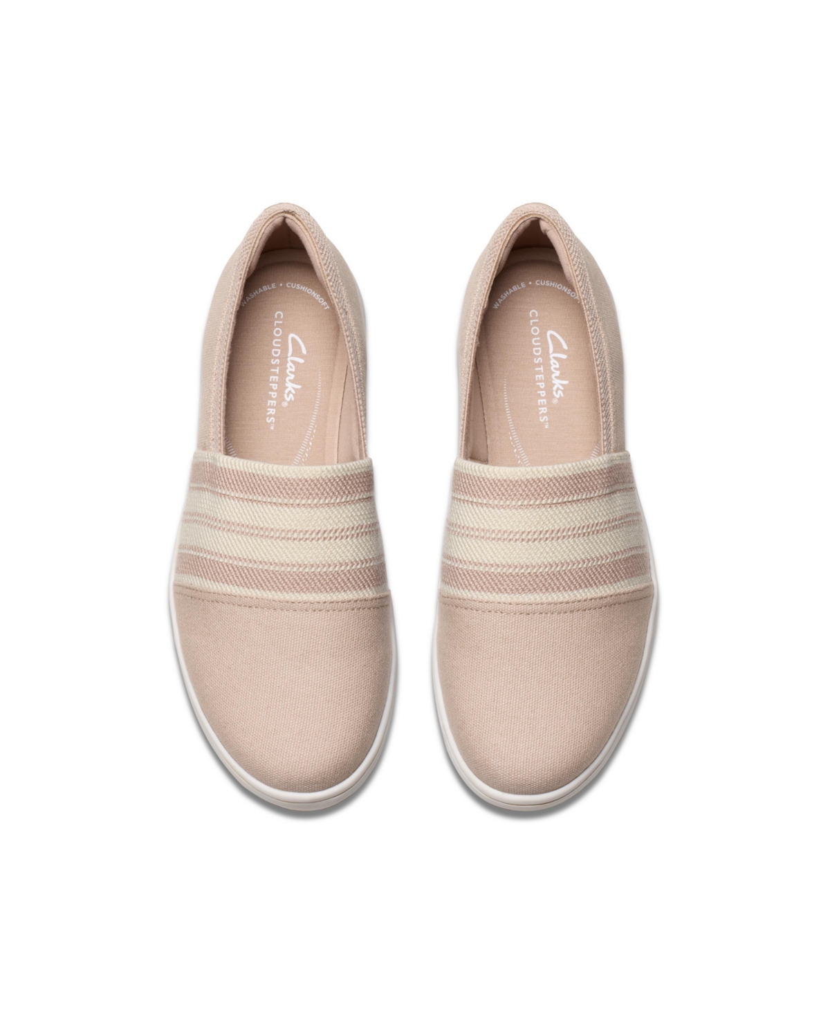 Clarks Cloudsteppers Women's Breeze Sky Mist Slip-on Shoes In Sand Textile
