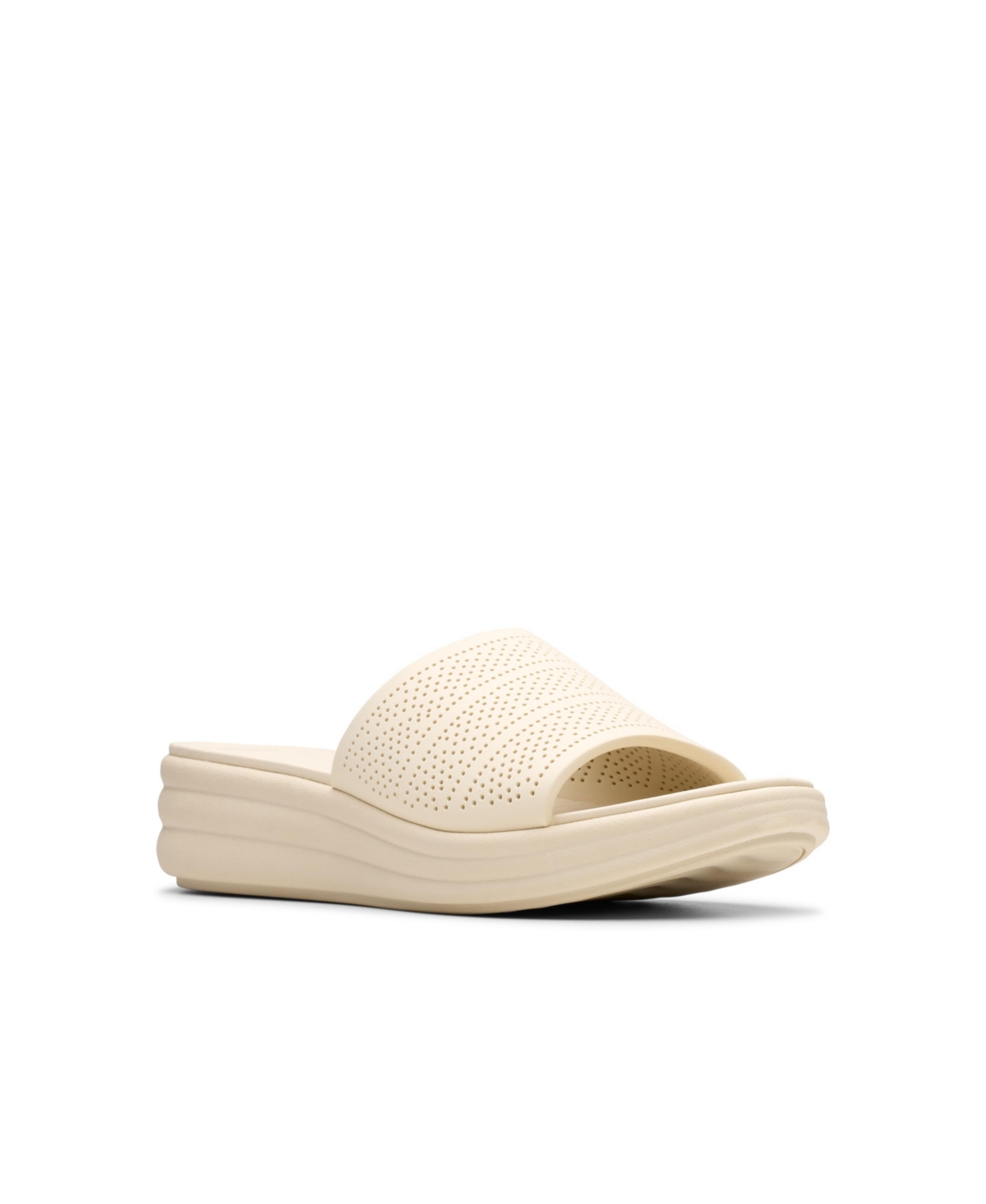 Clarks Cloudsteppers Women's Drift Twist Slip-on Flat Sandals In Cream Synthetic