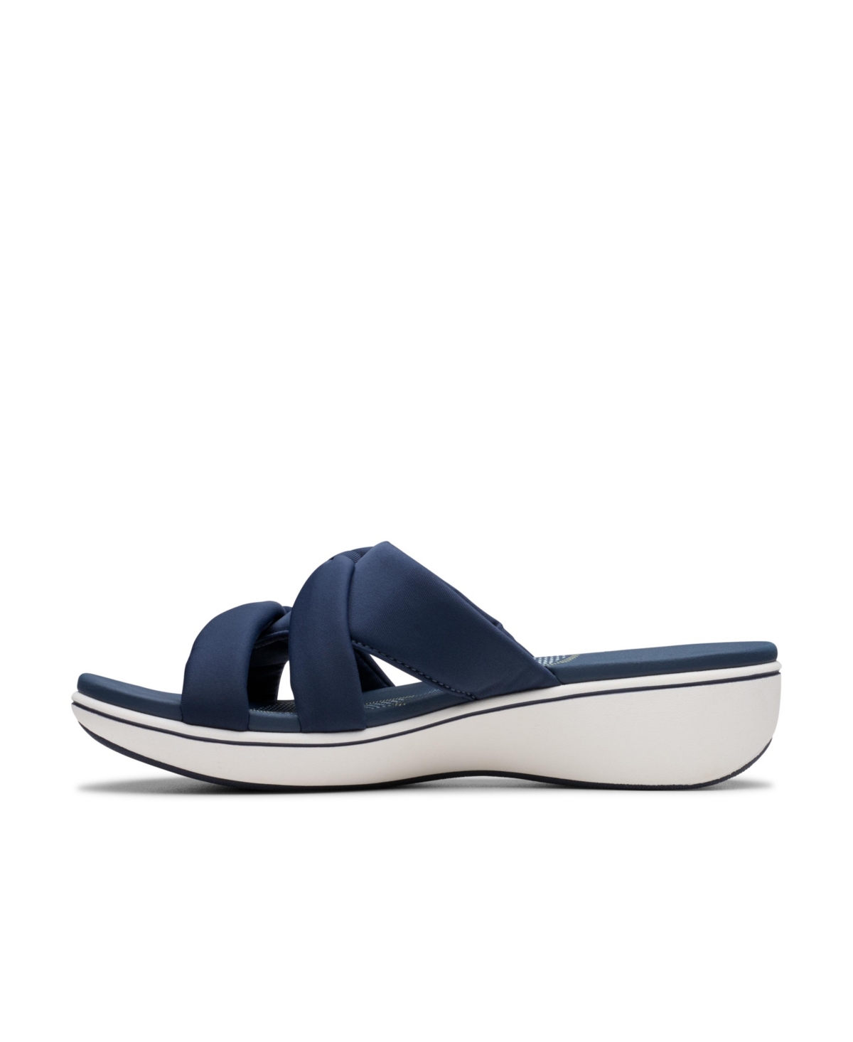 Clarks Cloudsteppers Women's Breeze Rae Cam Slip-on Flat Sandals In Navy Textile
