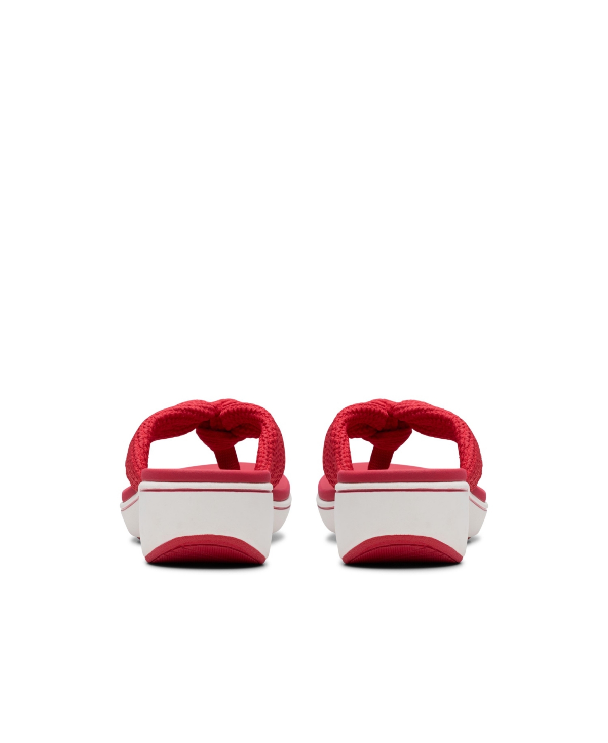 Clarks Glide Post Womens Flat Slip On Thong Sandals In Cherry Textile