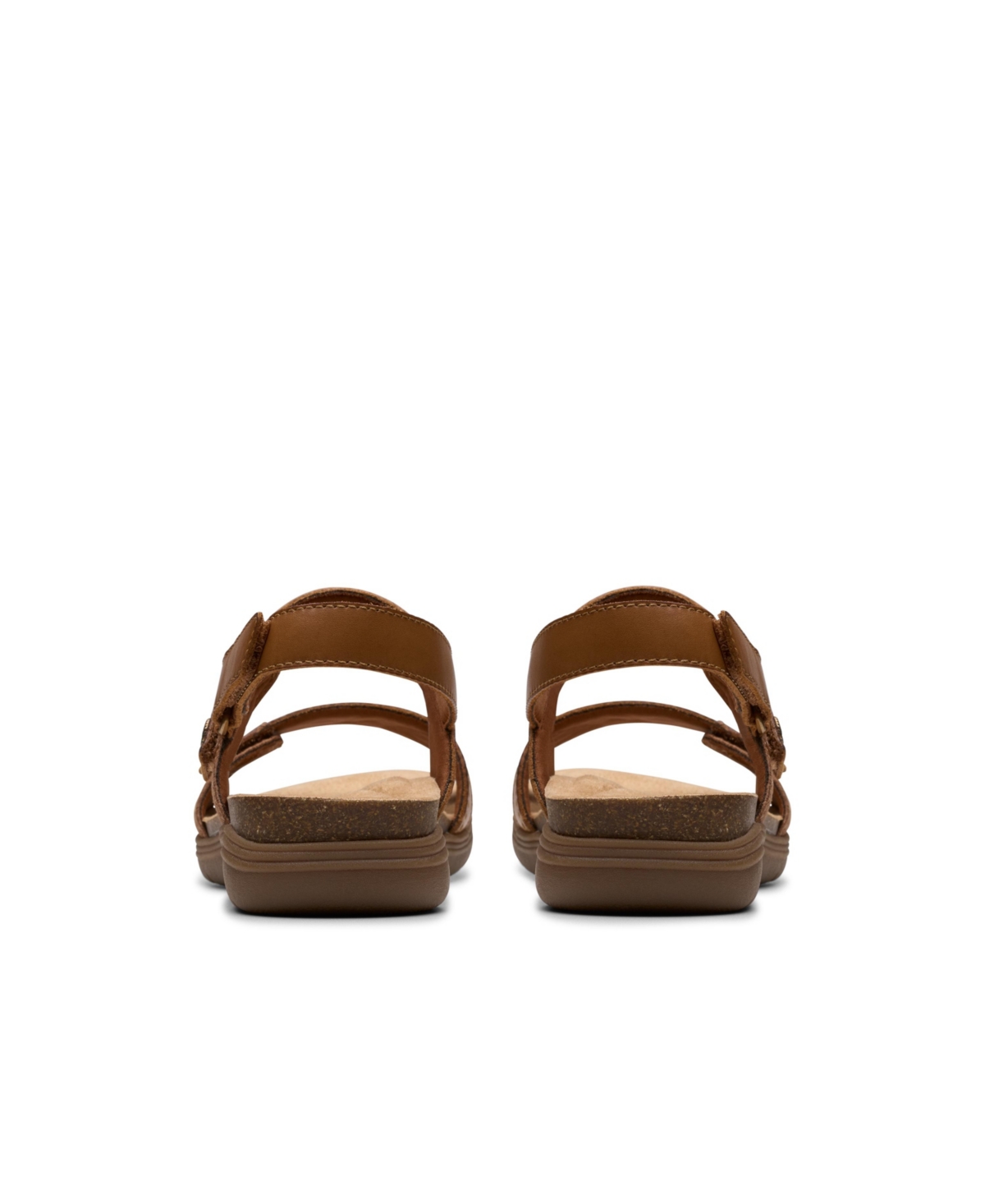 Clarks Collection Women's April Clover Riptape Flat Sandals In Tan Combi Leather