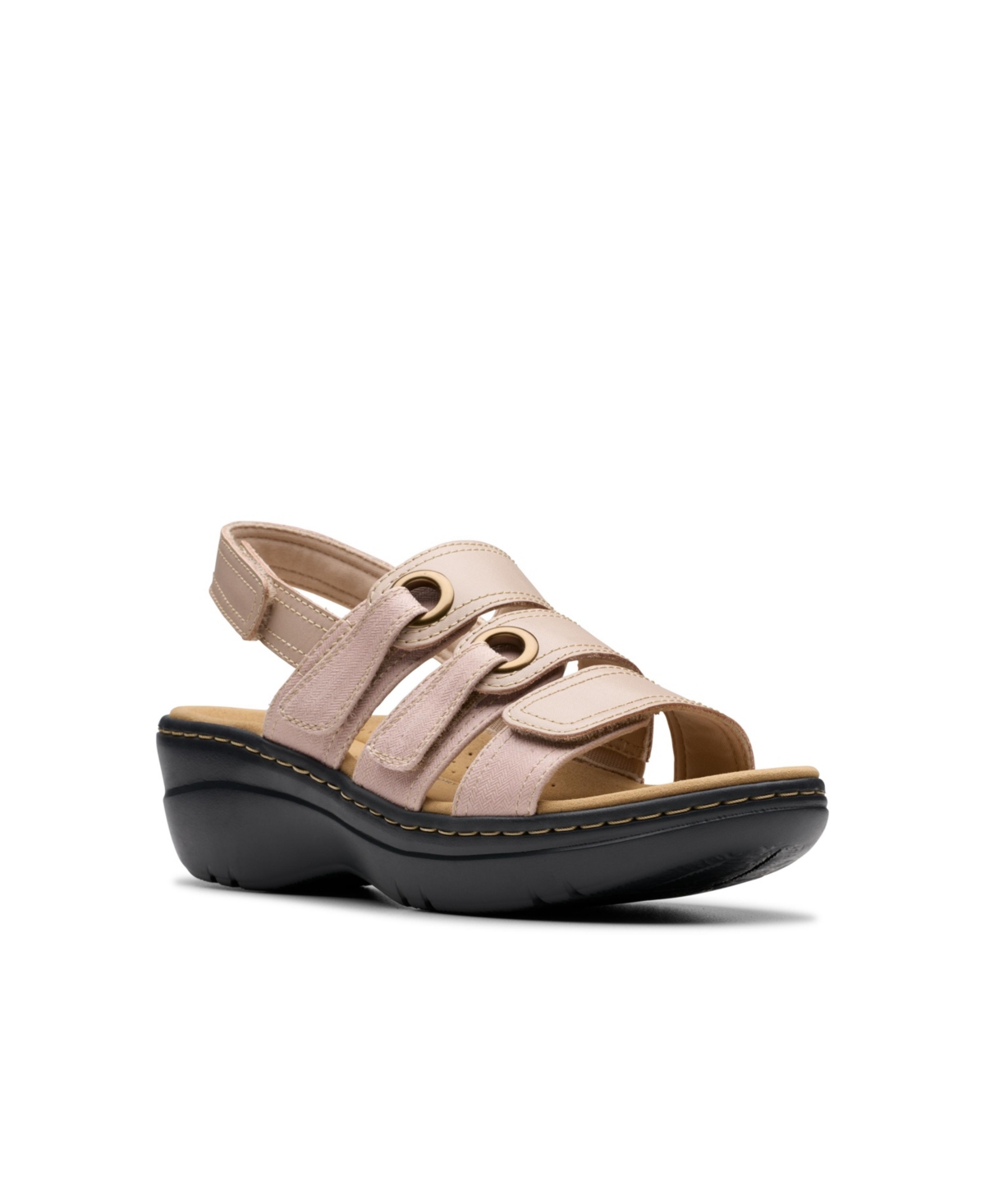 Clarks Collection Women's Merliah2 Bali Wedge Sandals In Sand Combi Leather