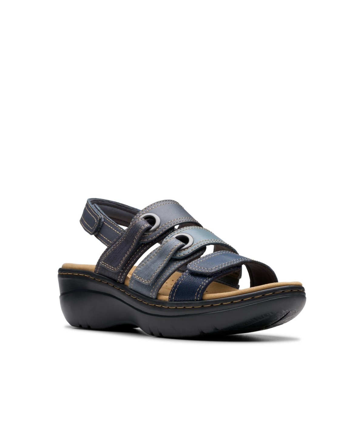 Clarks Merliah 2 Bali In Navy Combi Leather