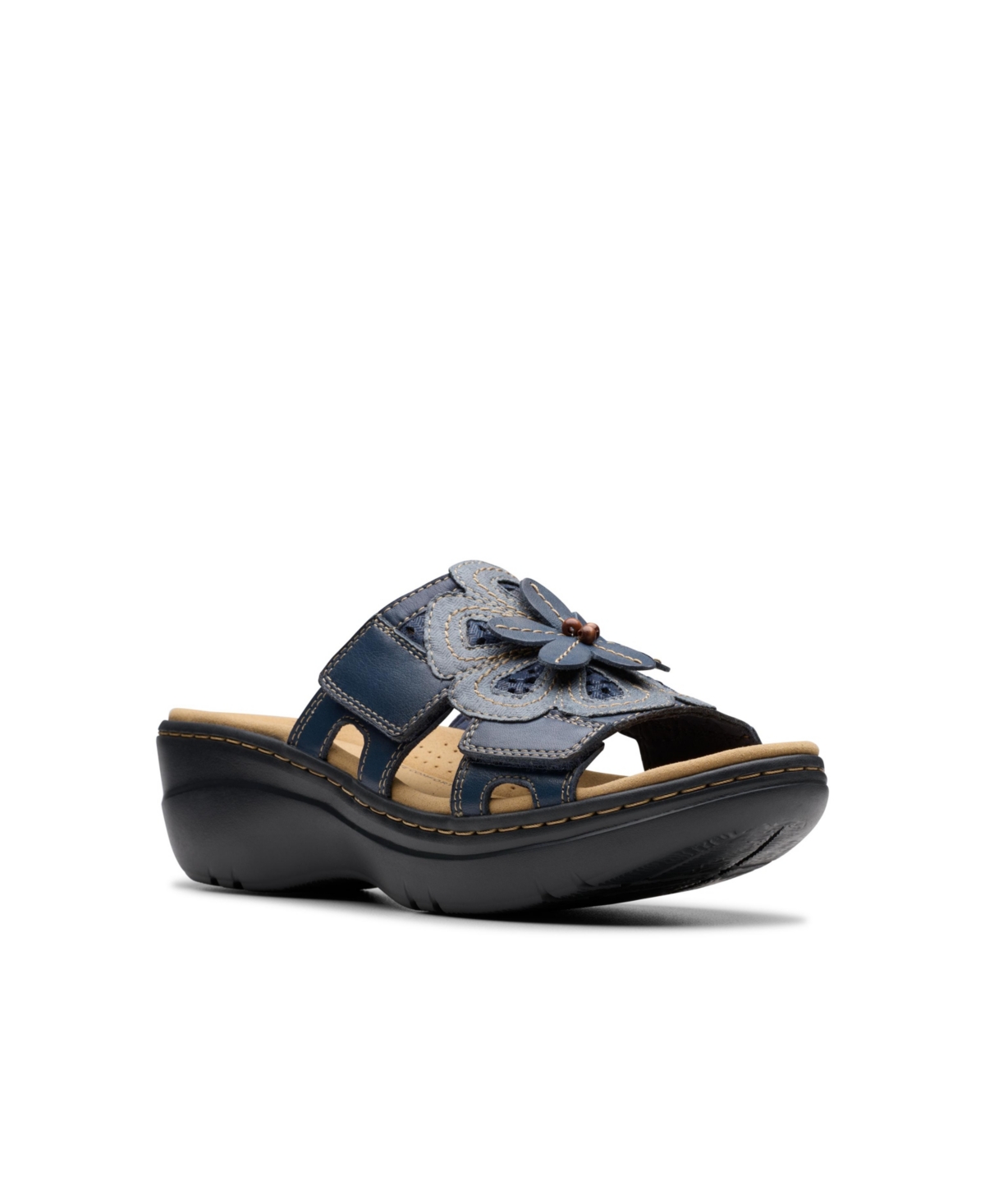 Clarks Collection Women's Merliah2 Belle Wedge Sandals In Navy Multi Leather