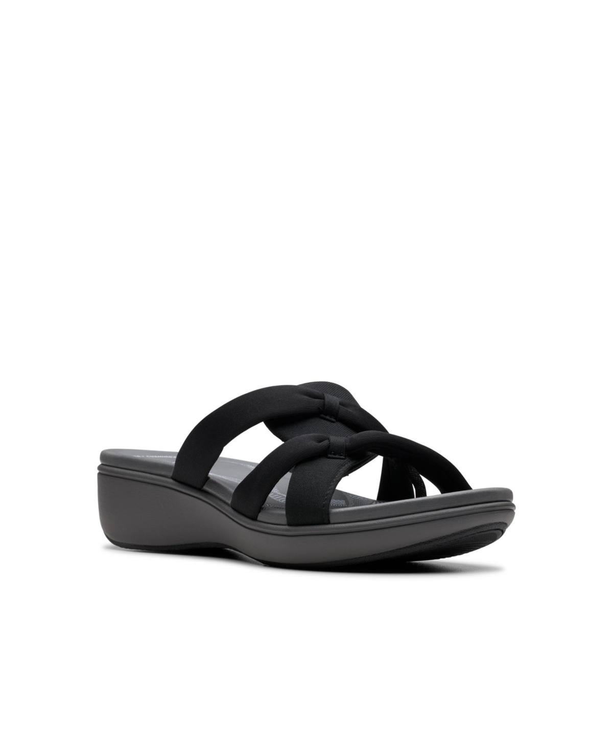 Clarks Cloudsteppers Women's Breeze Rae Cam Slip-on Flat Sandals In Black,gray Textile