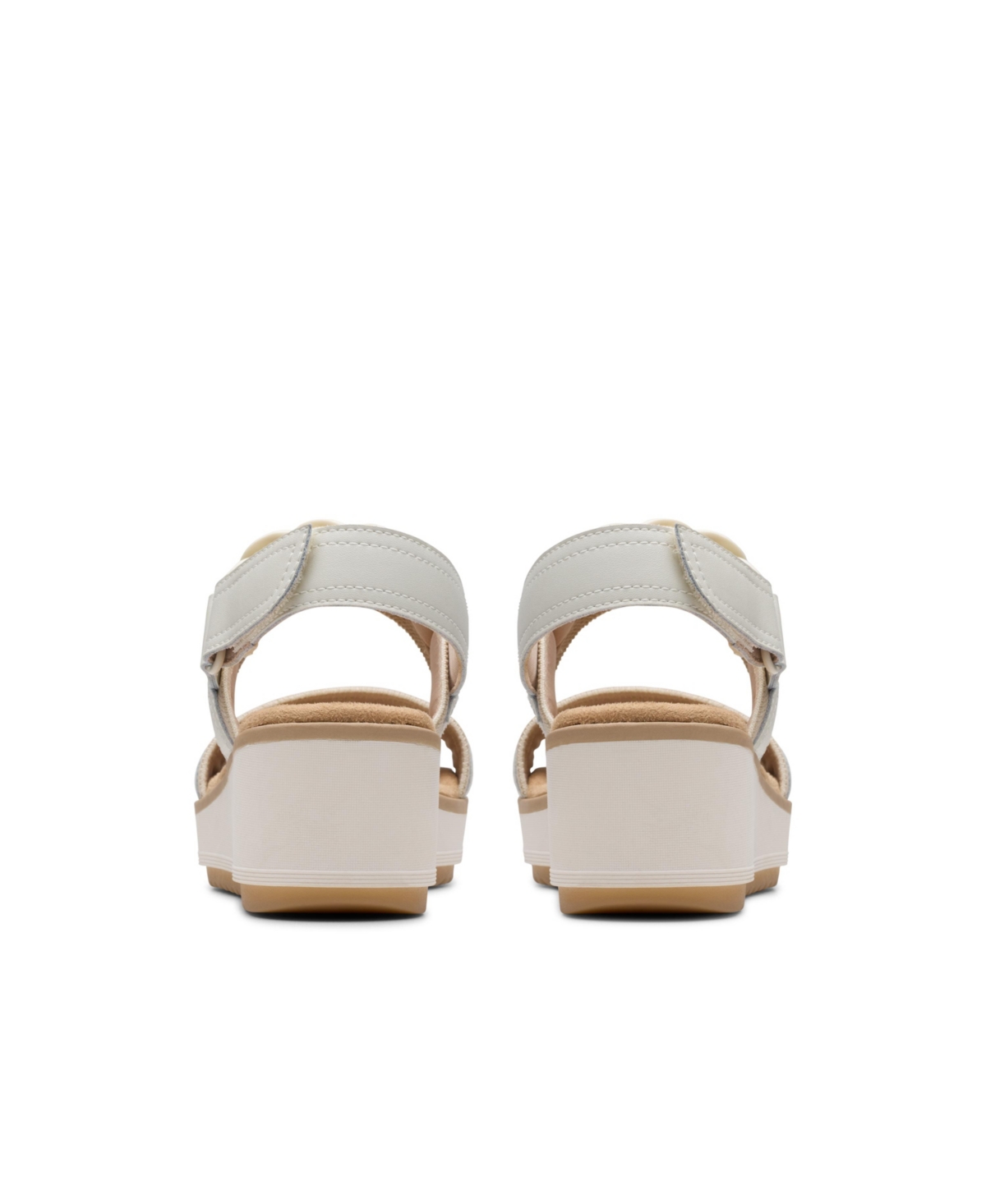 Clarks Collection Women's Wrenly Eve Wedge Sandals In Off White Leather