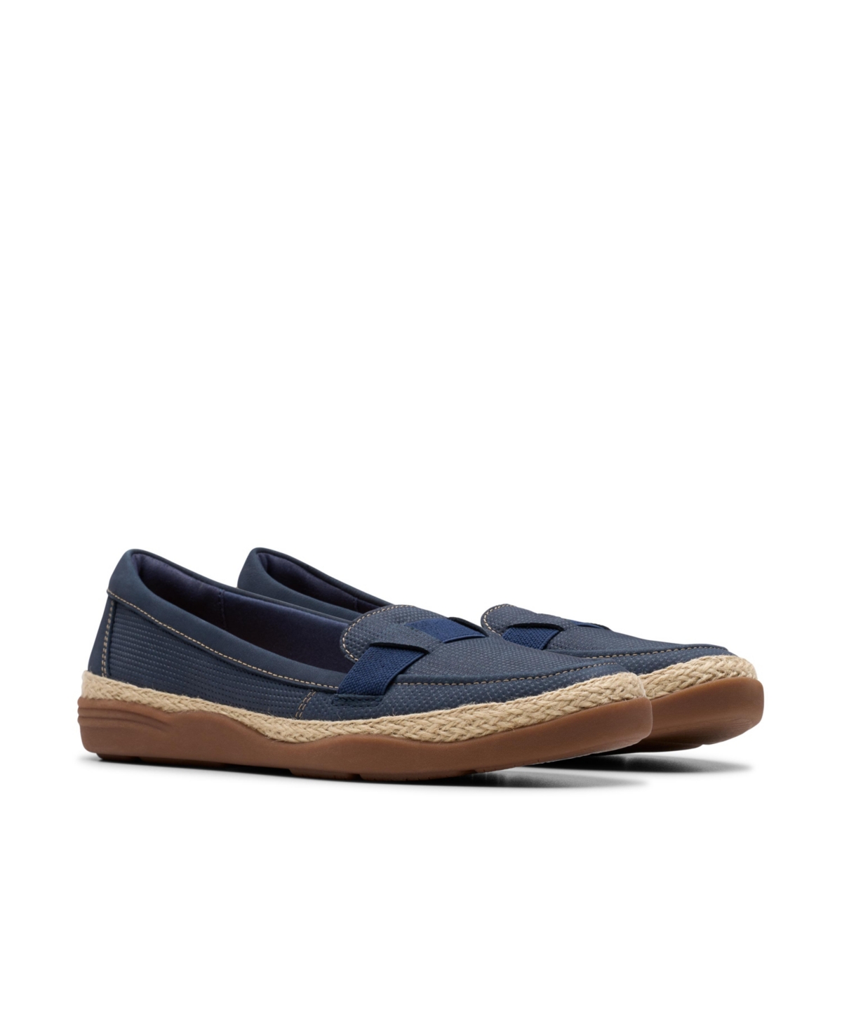 Clarks Collection Women's Elaina Echo Slip-on Shoes In Navy Nubuck