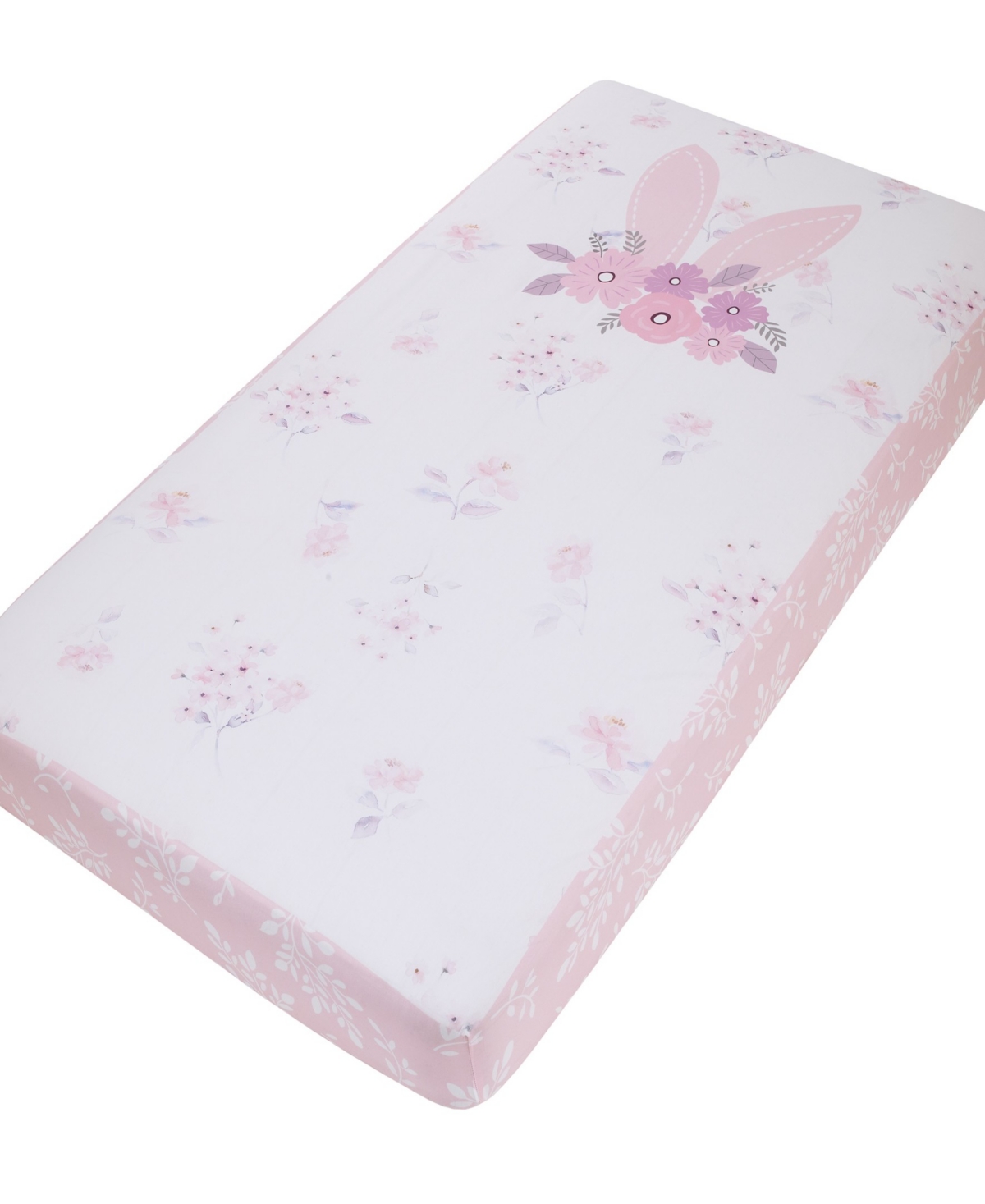 Nojo Flower Bunny Ears Cotton Nursery Photo Op Fitted Crib Sheet