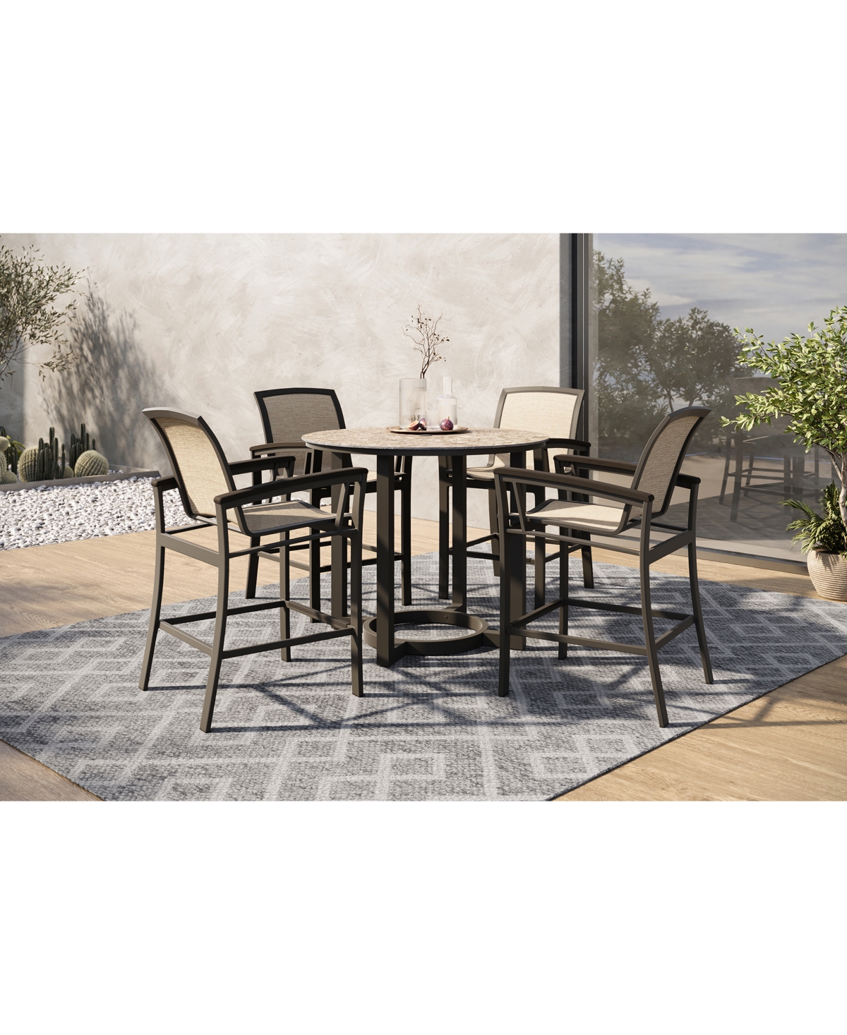 AGIO BARTOW OUTDOOR 5-PC DINING SET (COUNTER HEIGHT TABLE & 4 COUNTER STOOLS), CREATED FOR MACY'S 