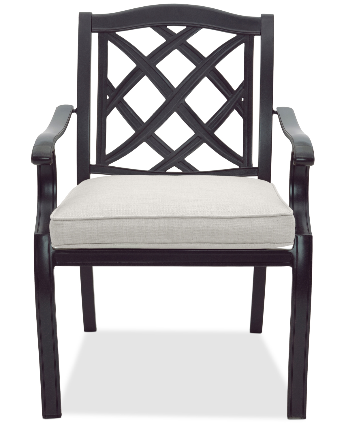 Agio Wythburn Mix And Match Lattice Outdoor Dining Chair In Pearl White,bronze Finish
