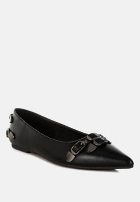 Womens Golini Belt Buckle Detail Ballerinas