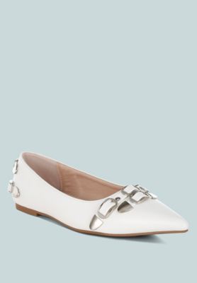 Womens Golini Belt Buckle Detail Ballerinas