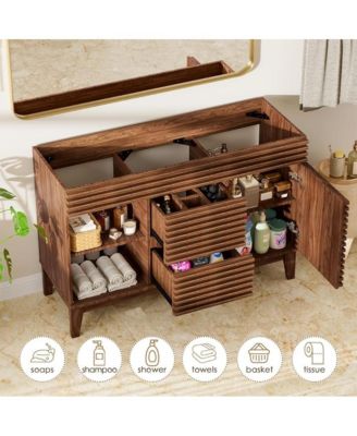 48.0 in. Freestanding Bath Vanity Cabinet without Top in Walnut Assembly required