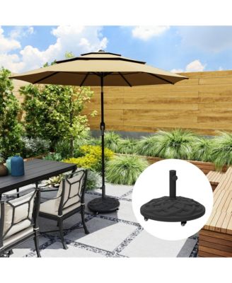 Round Patio Umbrella Base with Wheels, 44 lbs Resin Umbrella Sd