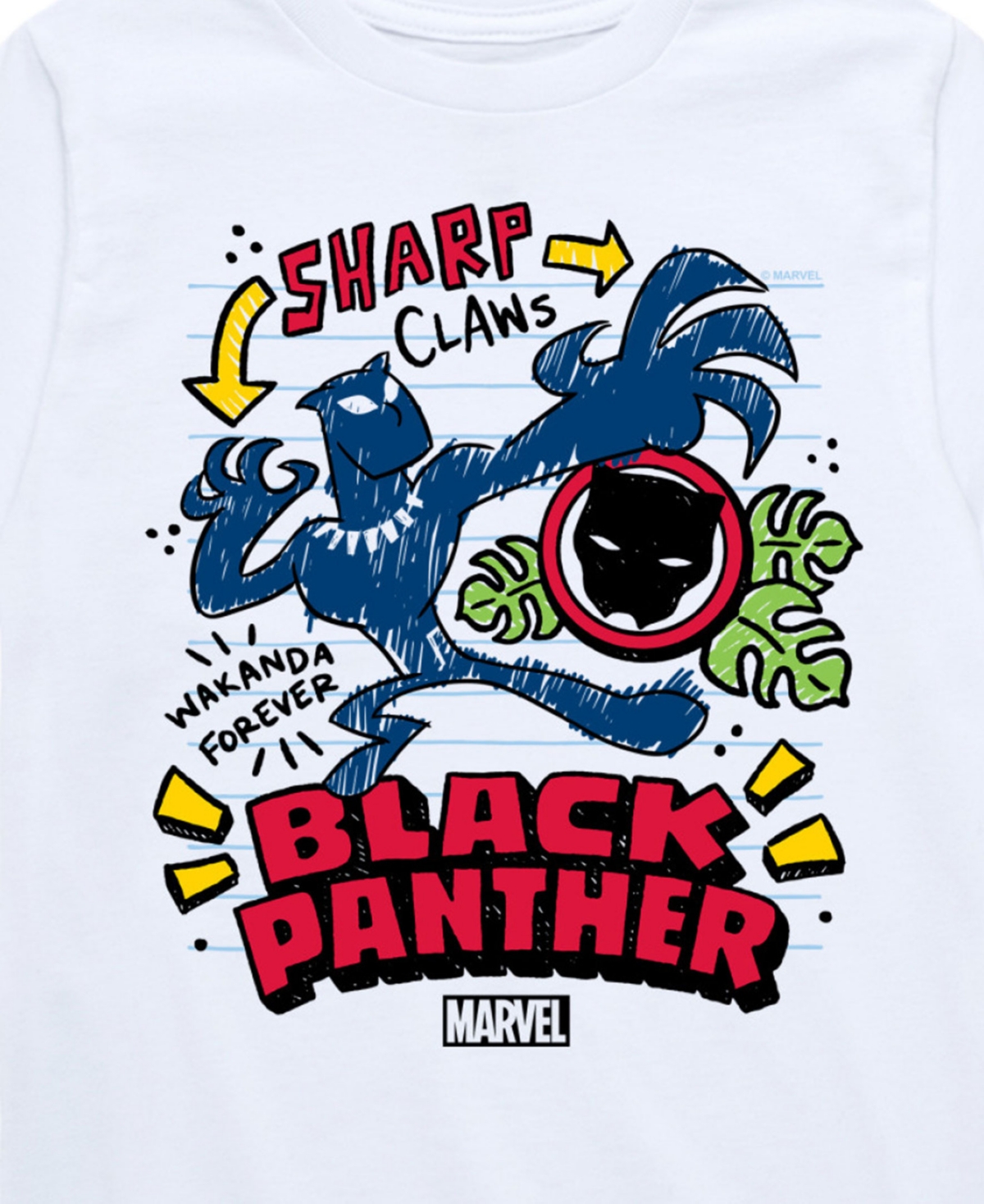 Shop Hybrid Big Boys Black Panther Cartoon Graphic T-shirt In White
