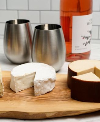 Stemless Stainless Steel Wine Glasses, Set of 2