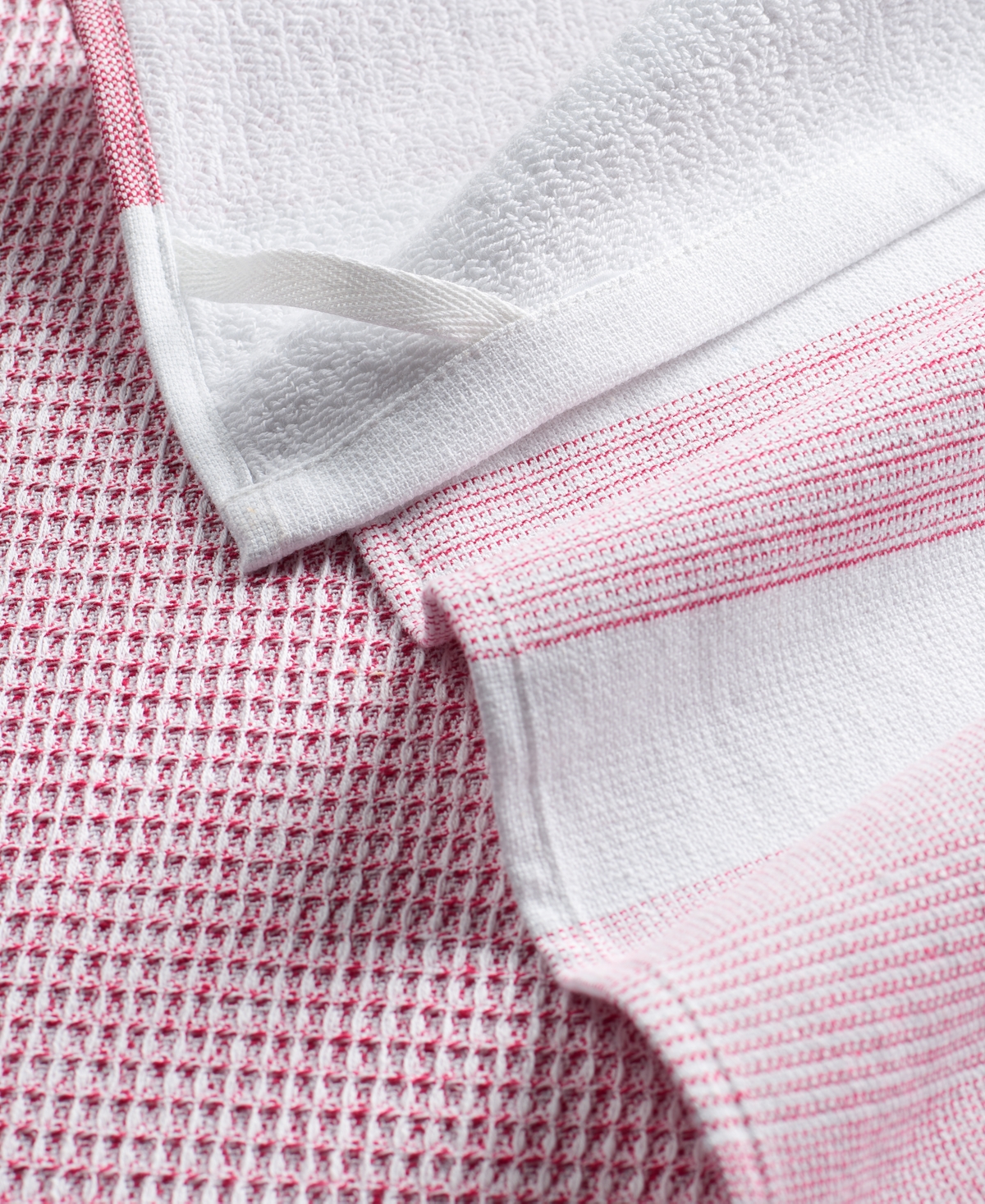 The Cellar 3 Pack Cotton Kitchen Towels, Exclusively At Macy's In Red