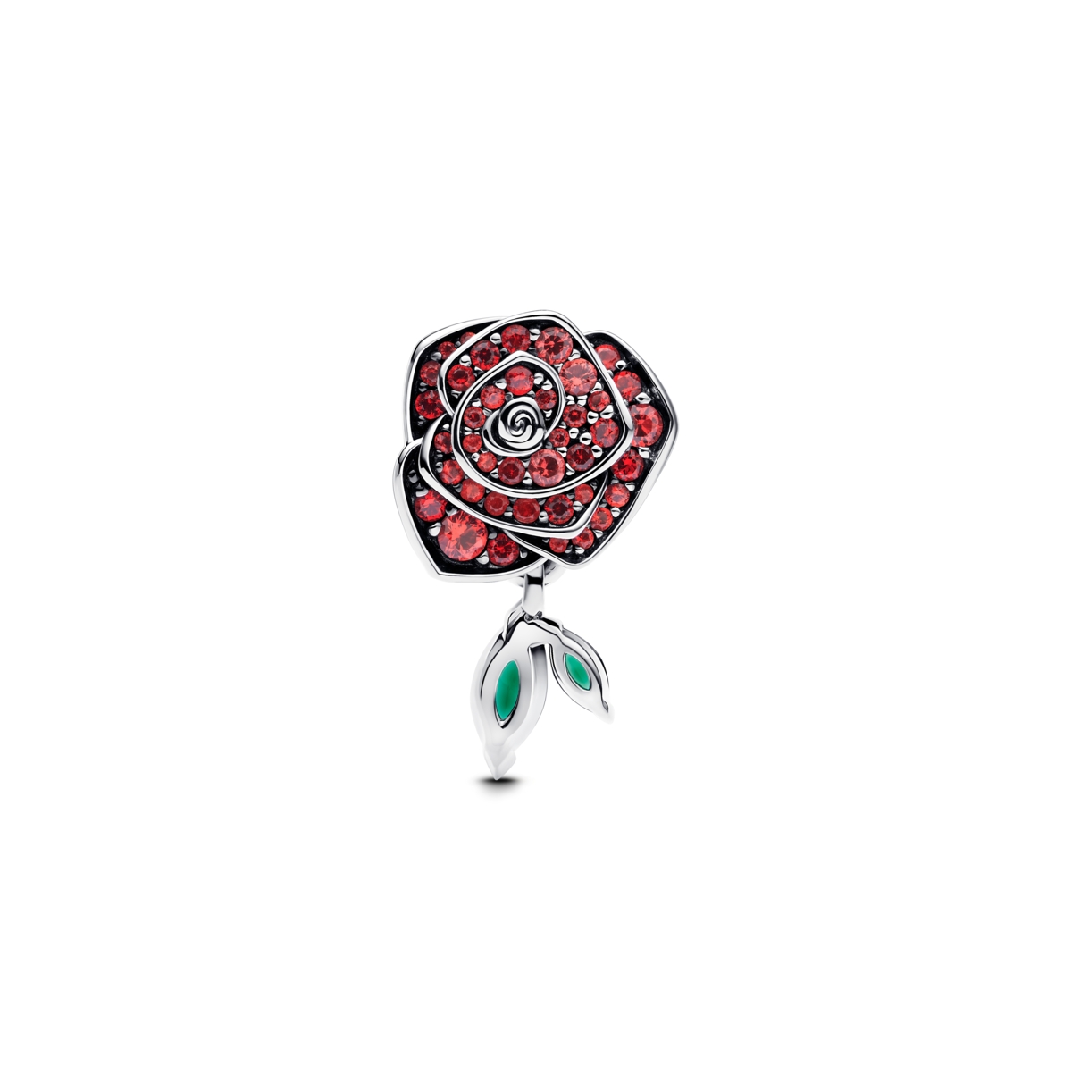 Pandora Sterling Silver Sparkling Rose Bloom Charms In Sterling Silver