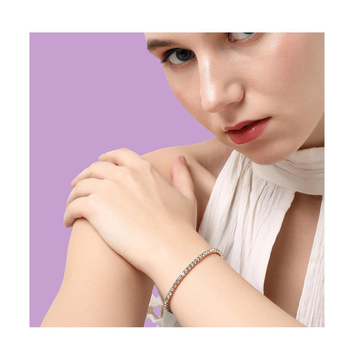 Sohi Bling Tennis Bracelet In Silver
