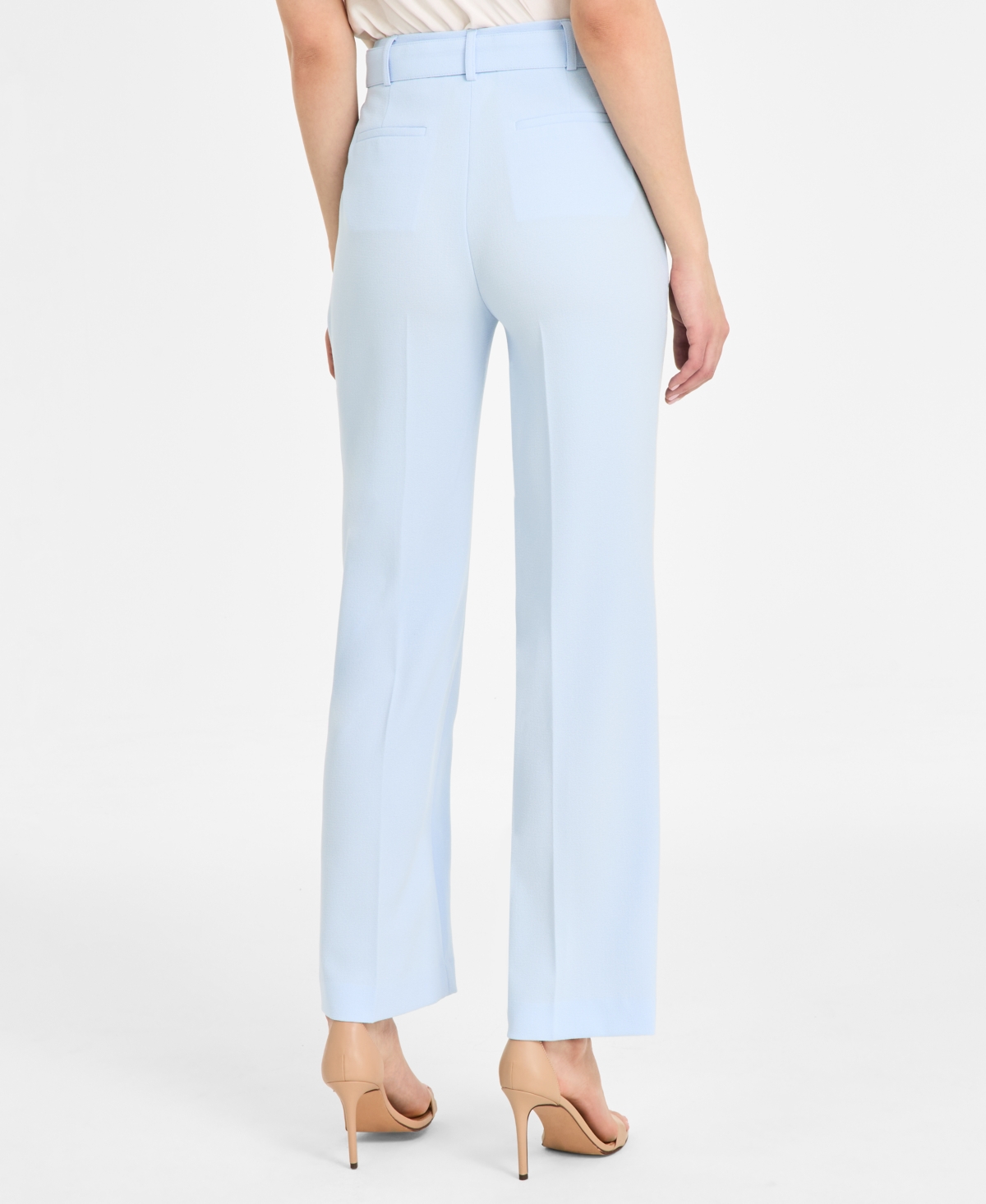 Bar Iii Women's High Rise Belted Wide Leg Pants, Exclusively At Macy's In Chateau Blue