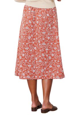 Women's Floral Printed Avery Midi Skirt in Adobe Floral