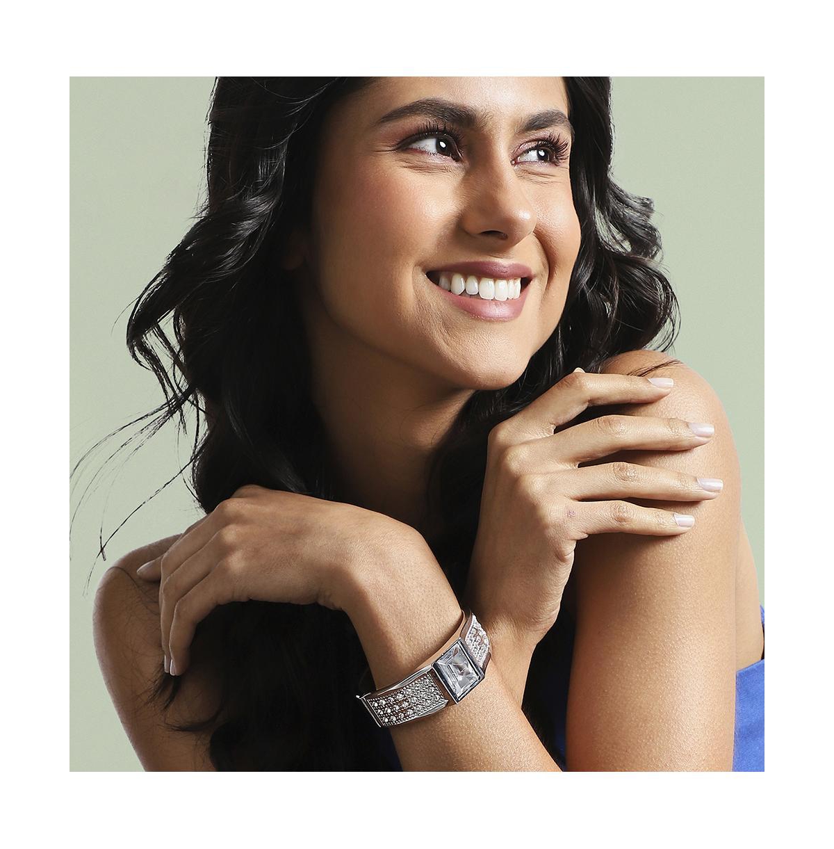 Shop Sohi Maxi Crystal Bracelet In Silver