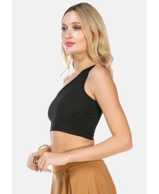 One Shoulder Knitted Crop Top