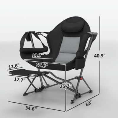 Hammock Camping Chair Set of 2 with Adjustable Back, Dark