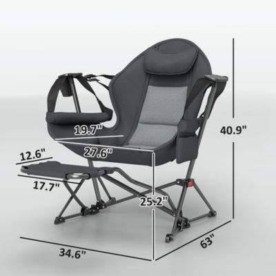 Hammock Camping Chair Set of 2 with Adjustable Back, Dark