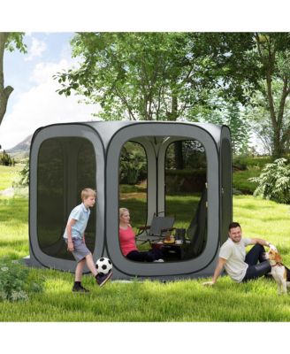 11ft Pop Up Screen Tent, UPF50+ Camping Gazebo w/ Carry Bag,