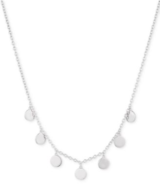 Sterling Silver Disc Frontal Necklace, 19" + 3" extender