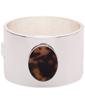 Lauren Ralph Lauren - Silver-Tone Tortoise Wide Bangle Bracelet
