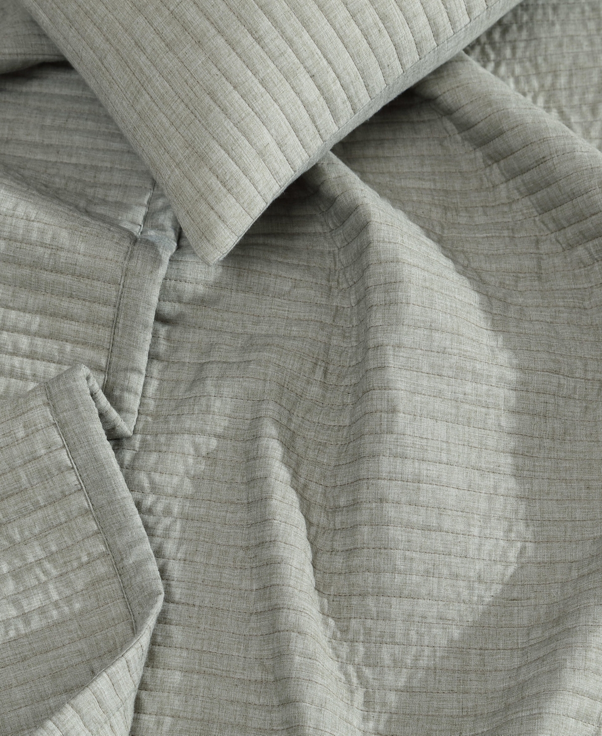 Calvin Klein Mini Channel Stitch Solid 3-pc. Quilt Set, Queen In Vetiver Green
