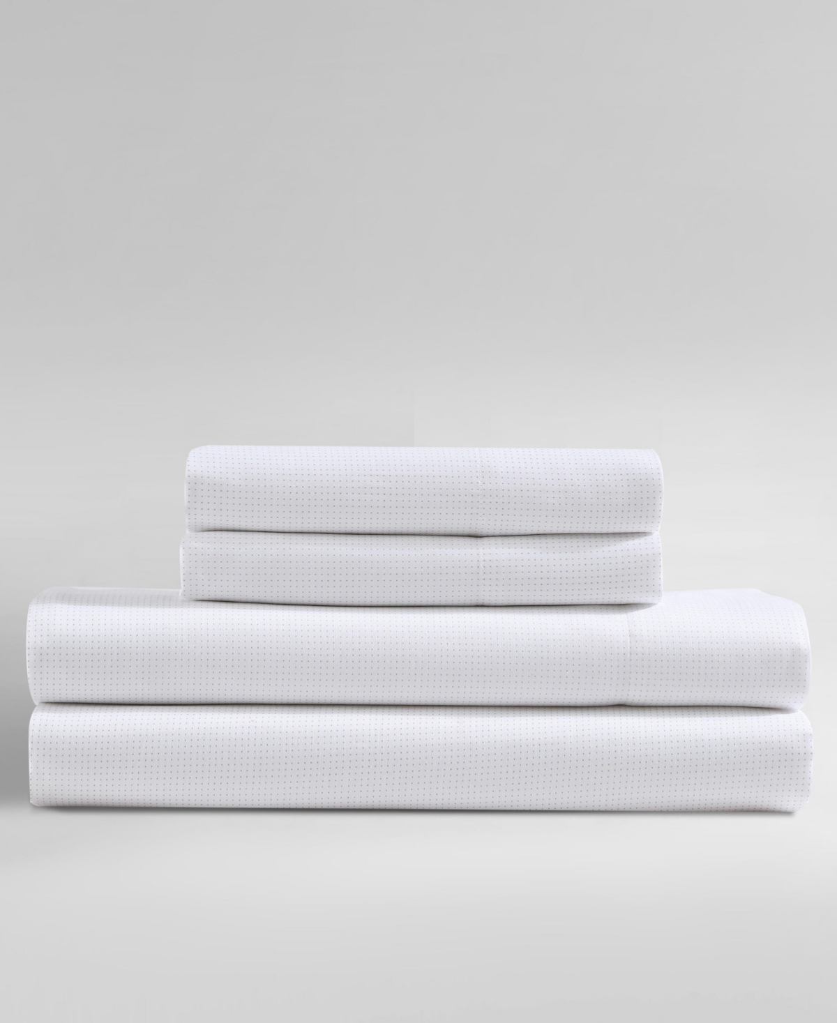 Calvin Klein Printed 300-thread Count Cotton Sateen 4-pc. Sheet Set, King In Micro Dot Beige