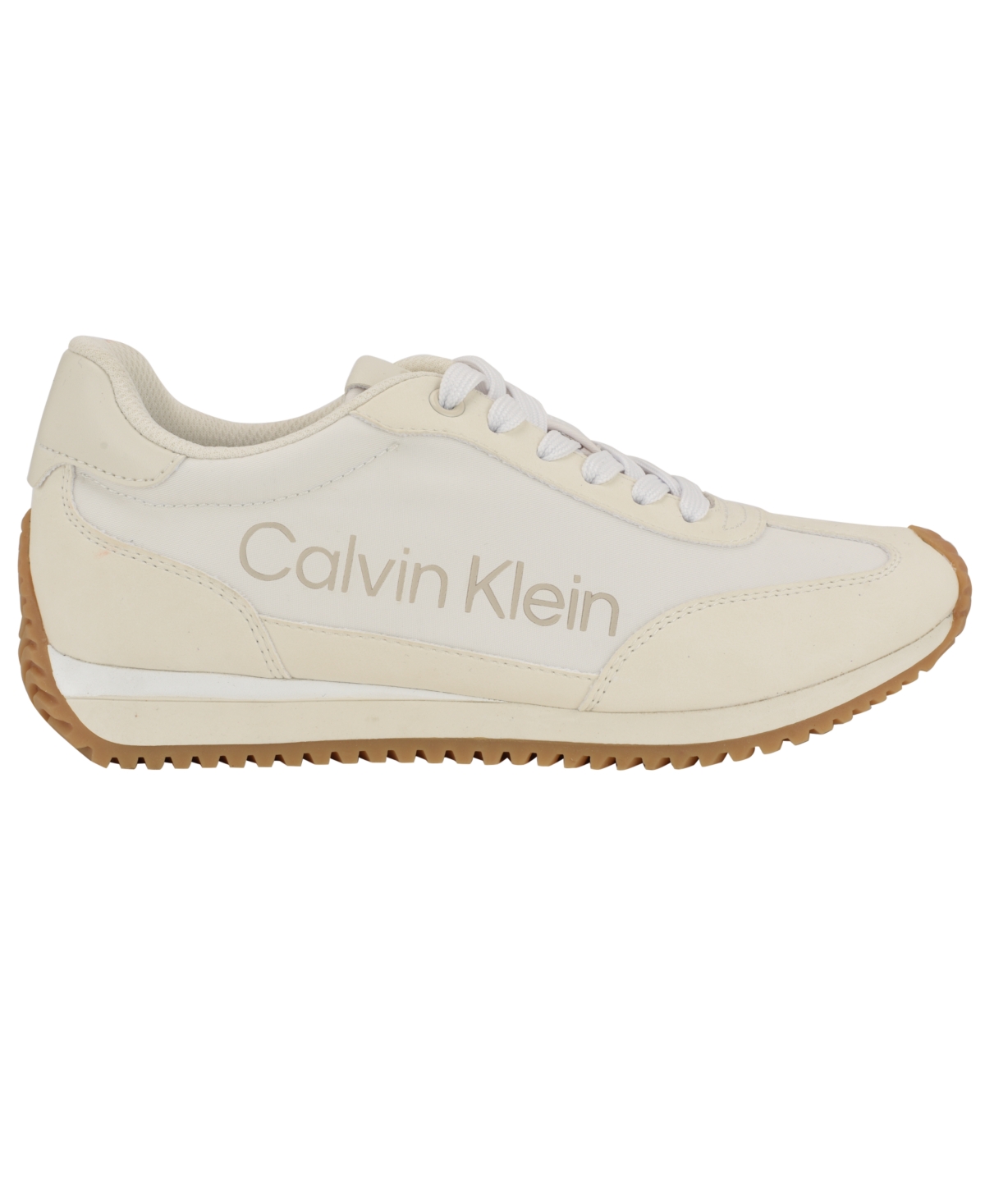 Calvin Klein Women's Lanier Lace-up Casual Sneakers In Ivory