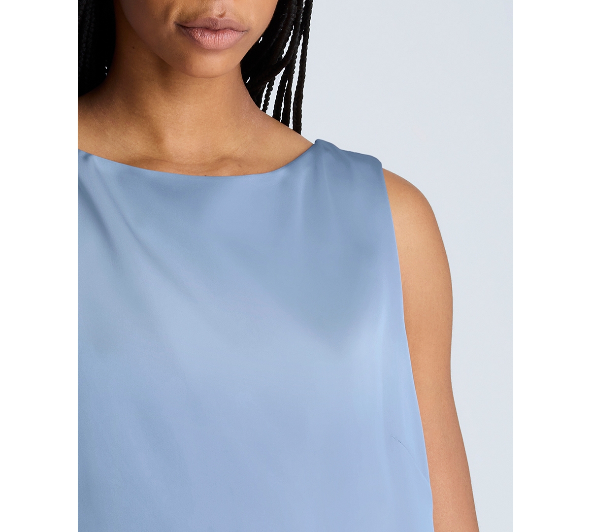 Kenneth Cole Sleeveless Open Back Shift Dress In Sky