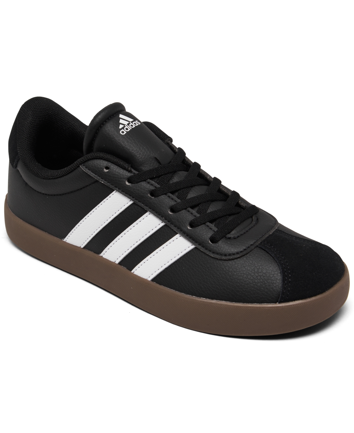 Adidas Originals Big Kids Vl Court 3.0 Casual Sneakers From Finish Line In Core Black,cloud White