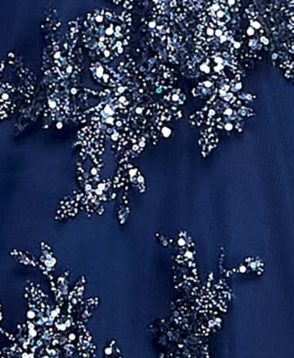 Juniors' Sequin Glitter Embellished Sleeveless Ball Gown, Created for Macy's