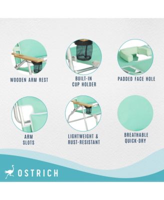 Deluxe 3N1 Lightweight Outdoor Lawn Beach Lounge Chair w/Footrest, Teal