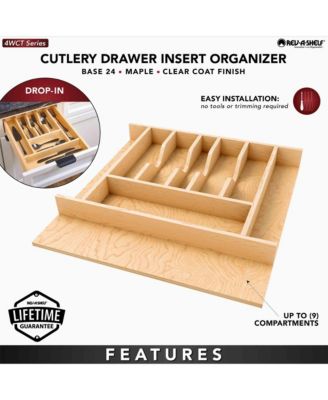 Natural Maple Right Size Utensil Drawer Insert, 19 1/4" x 19 1/2"