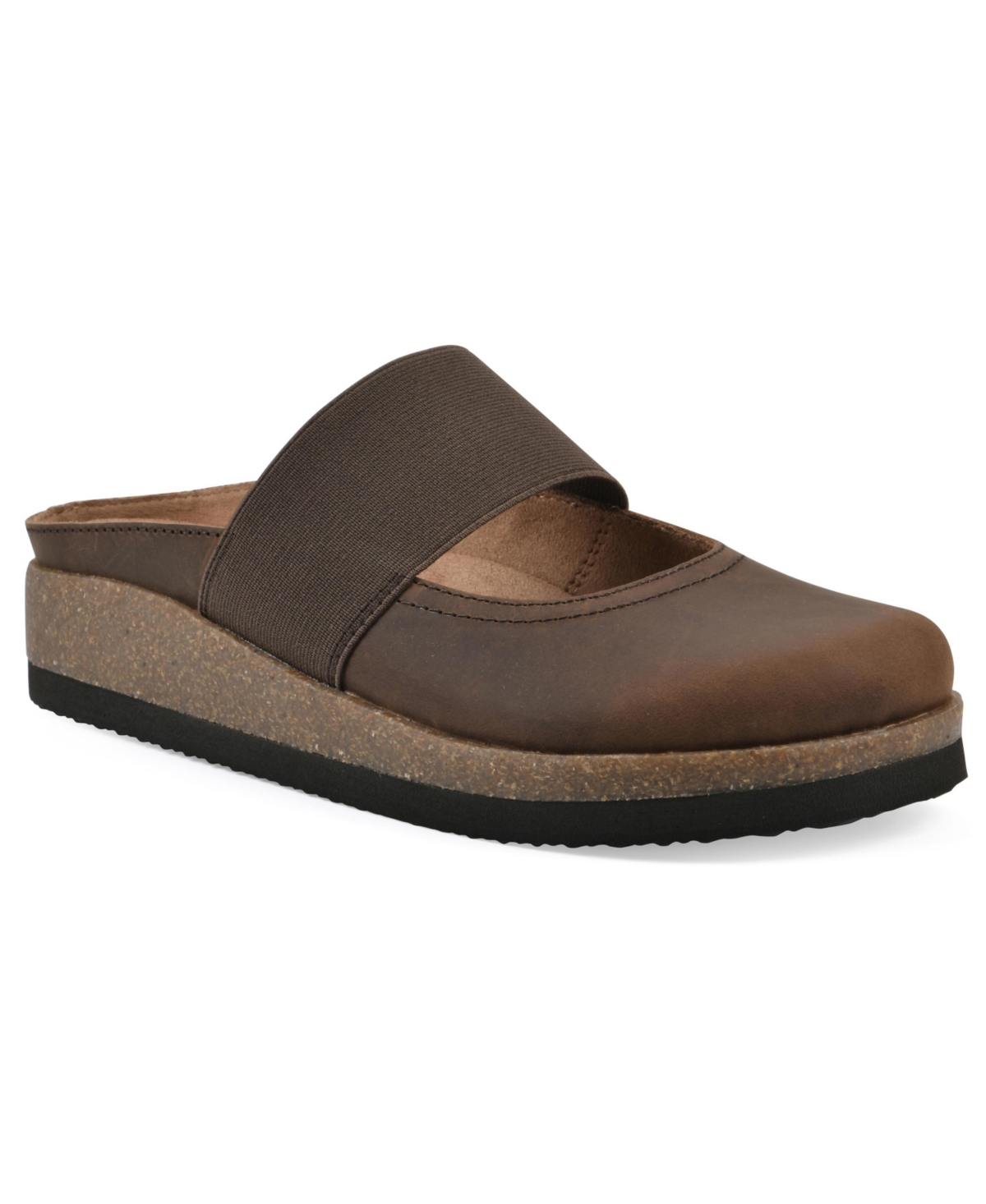 Shop White Mountain Women's Bassi Round Toe Mules In Brown Leather