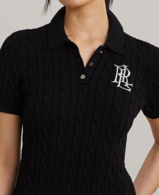 Women's Cable-Knit Polo Shirt