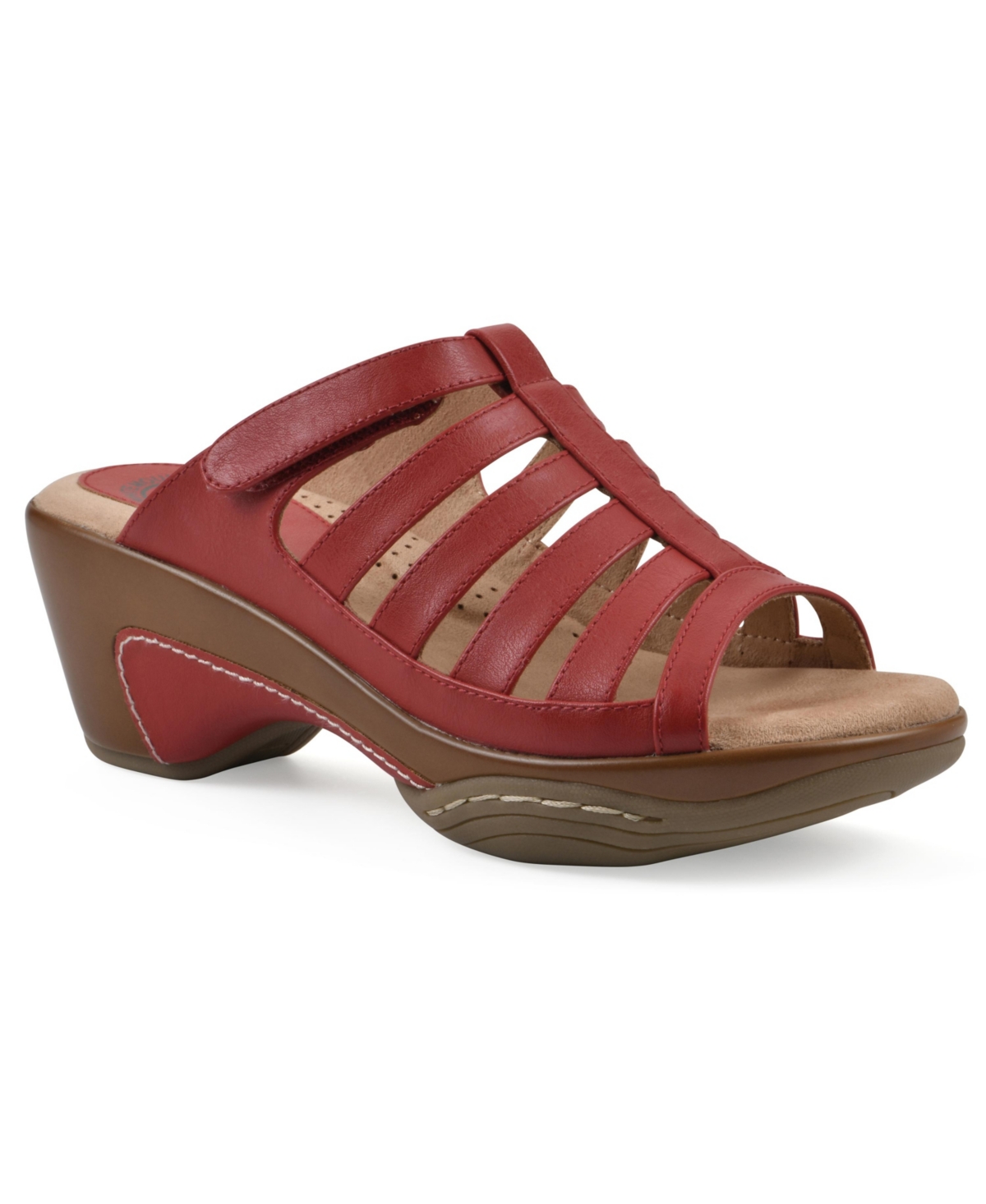Women's Valencia Slip-On Clog Sandals - Red Burnished Smooth