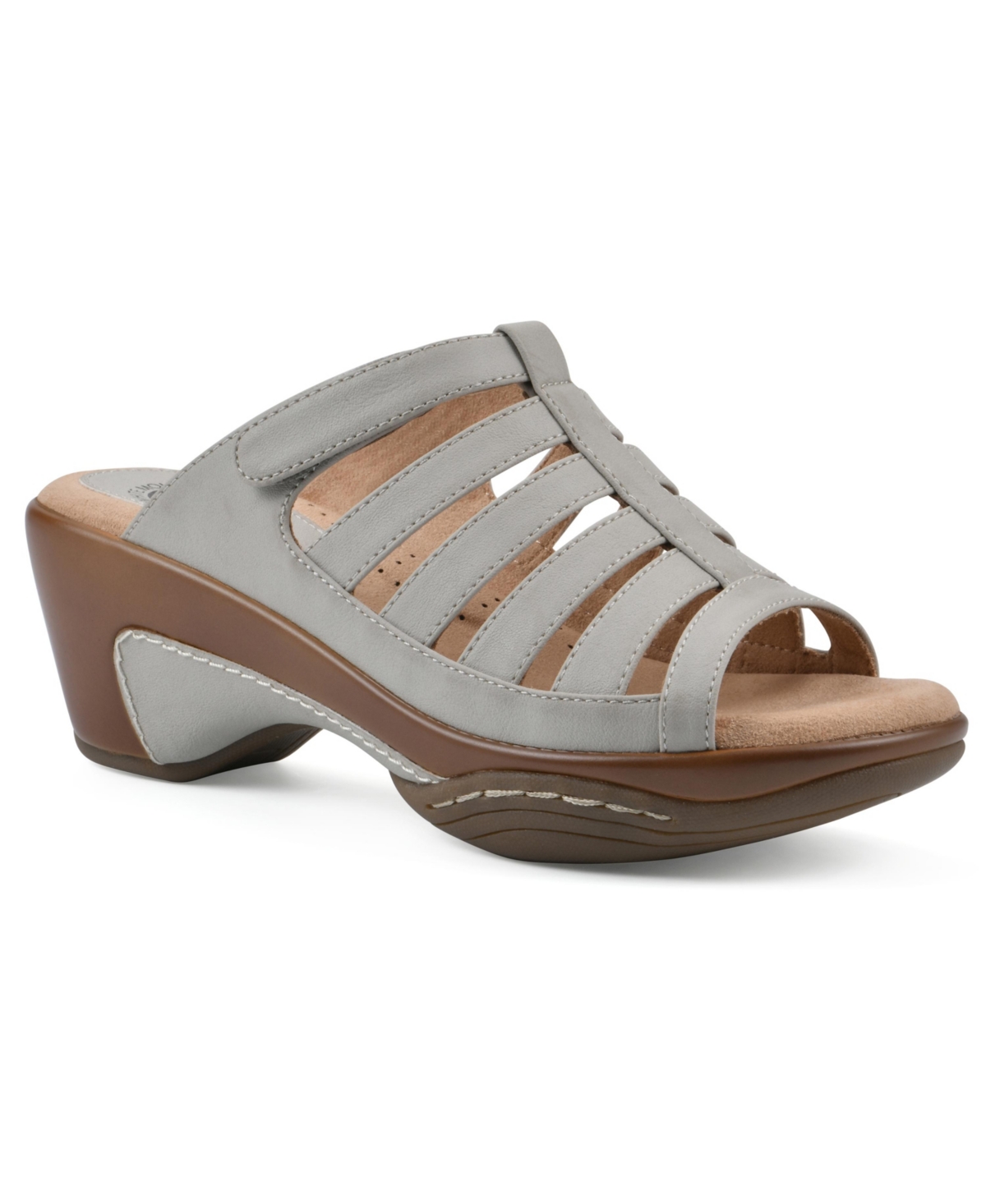 White Mountain Women's Valencia Slip-on Clog Sandals In Ice Burnished Smooth